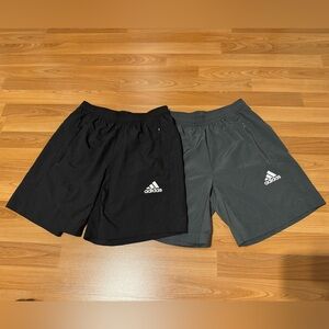 2 Pair Adidas Men's Athletic Shorts in Black and Gray